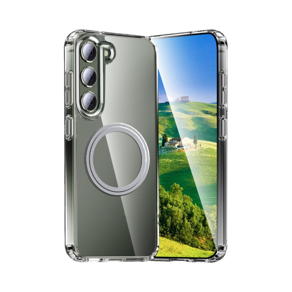 Deksel med magnetring til Samsung Galaxy S23 Plus (Gjennomsiktig)
