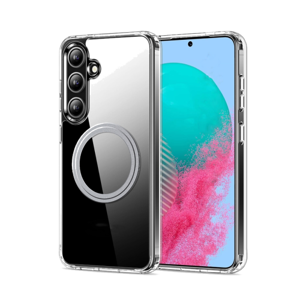 Deksel med magnetring til Samsung Galaxy S25 (Gjennomsiktig)