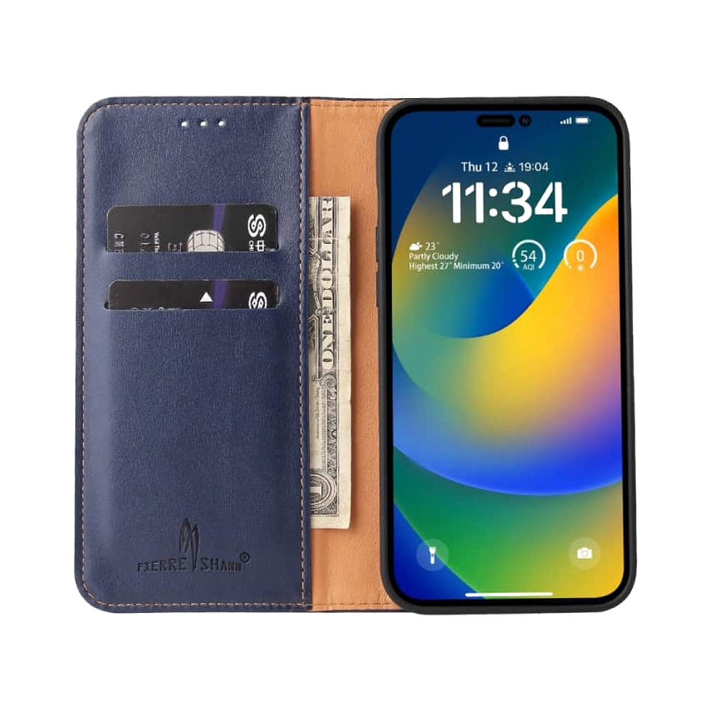Lommebok-etui i PU-lær til iPhone 15 Pro