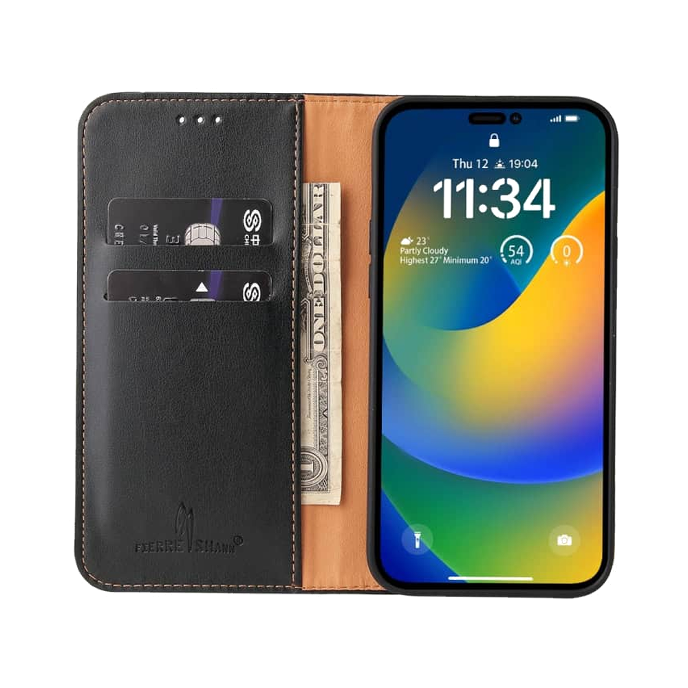 Lommebok-etui i PU-lær til iPhone 15 Pro