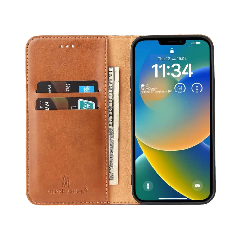 Lommebok-etui i PU-lær til iPhone 15 Pro