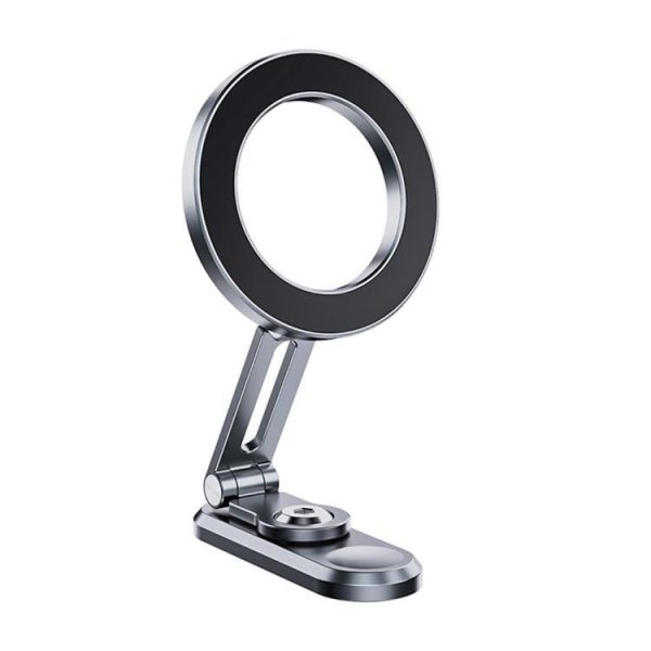 Magnetisk mobilholder i aluminium – sammenleggbar og 360°